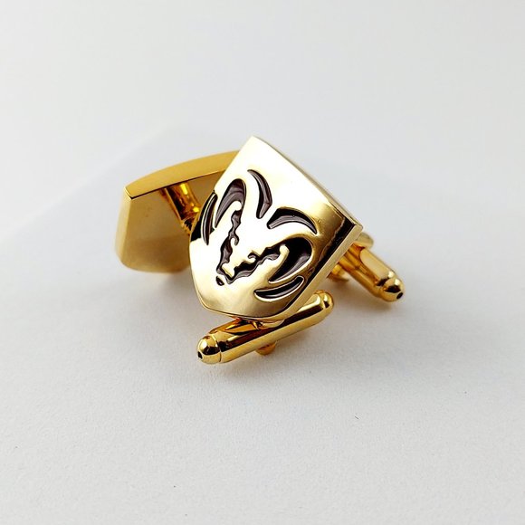 Dodge Ram Truck SUV Car Gold & Red Enamel Cufflinks Link  Shirt Jewelry Wedding - Picture 6 of 8